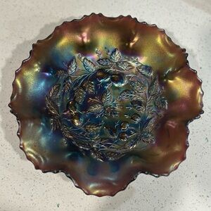 The Estate of Wesley & Marilyn Tuttle Northwood Purple Carnival Glass Bowl